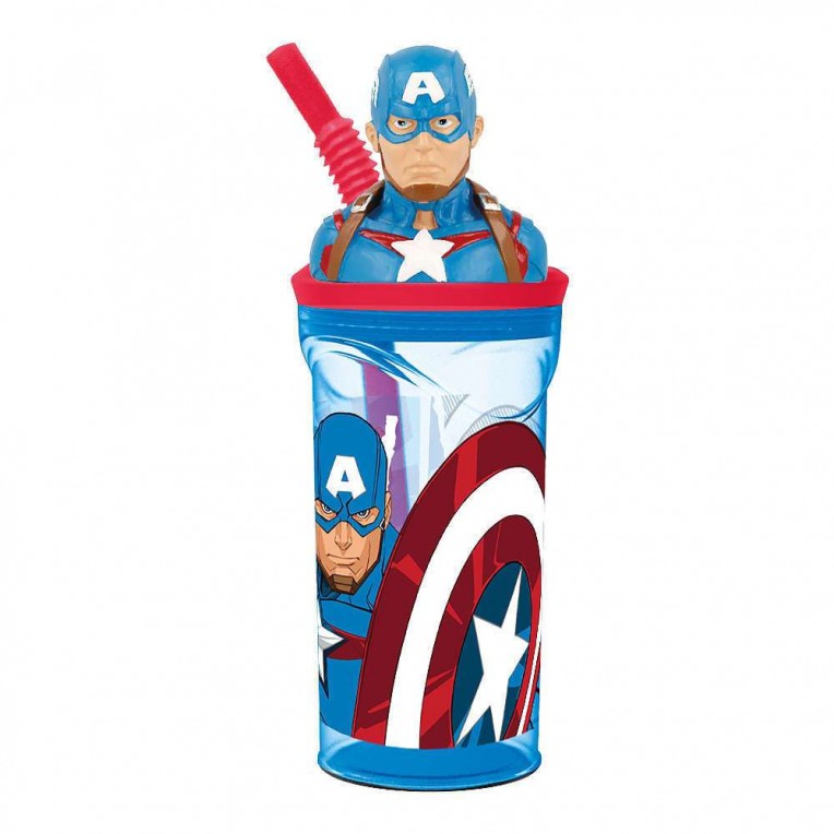 Tumbler with Straw and 3D Figure on...