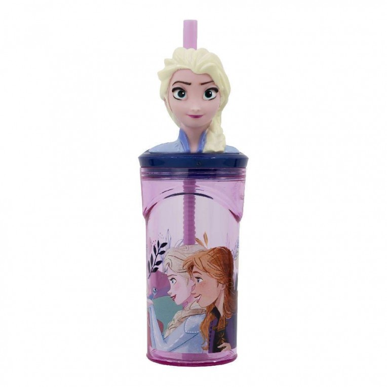Tumbler with Straw and 3D Figure on...