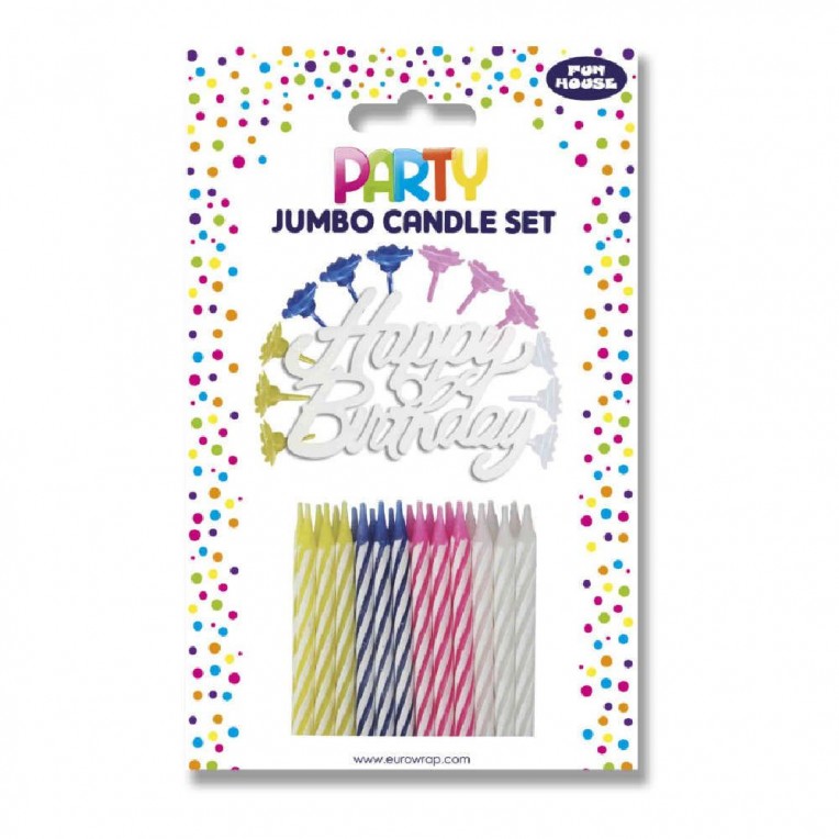 Cake Candles Multi Coloured Set 24pcs...